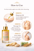 How to use curve enhancement body oil: dispense, massage, apply twice daily for best results.